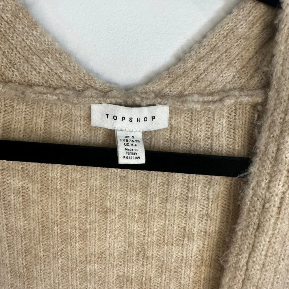 TopShop Oversized Ribbed Open Cardigan with Pockets - Picture 10 of 13